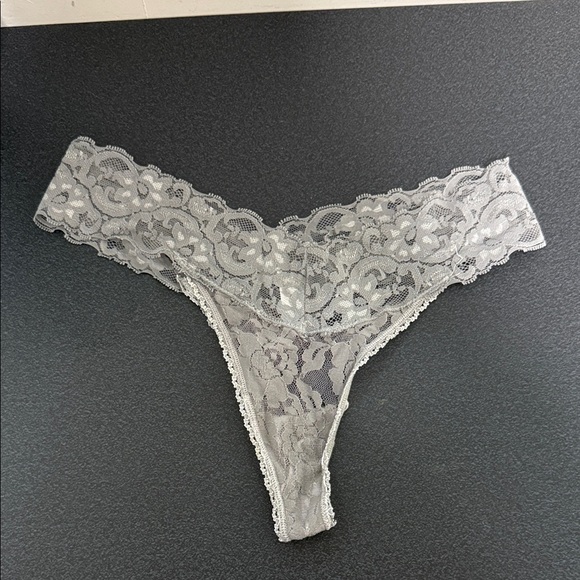 Sky Silver Lace Thong - Picture 1 of 2
